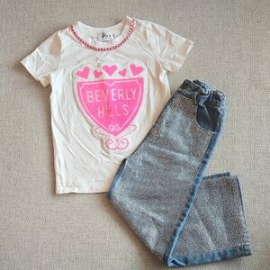 Lola + The Boys T-Shirt & Rhinestone Jeans Set